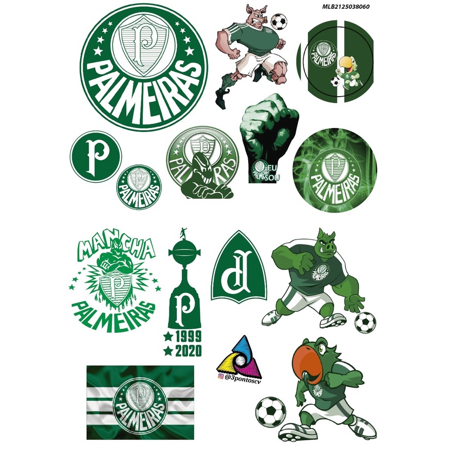 Adesivos Palmeiras 13 Stickers Mancha Verde Palestra Itália Porco ...