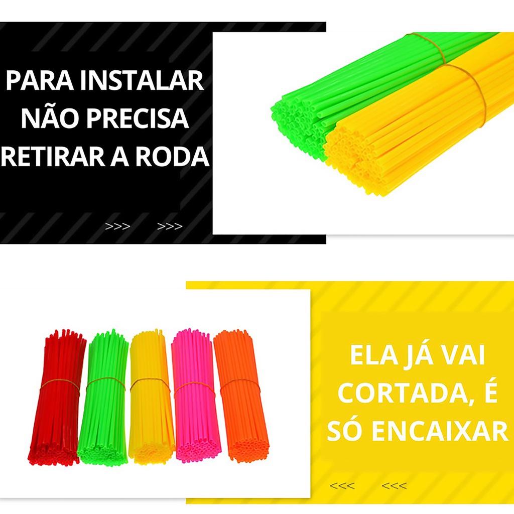 Capas de Raio Moto Bicicleta Bike Cadeira de Roda Canudo Várias