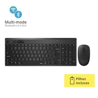 Teclado e Mouse Rapoo 8050t Bluetooth + 2.4 Ghz Black