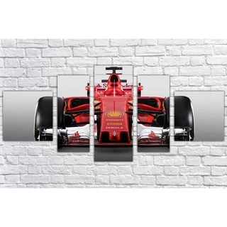 Quadro Decorativo Carro Ferrari Decoração com 5 Peças
