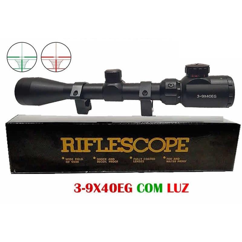 Luneta RIFLESCOPE 3-9x40 EG ( RETICULO ILUMINADO )