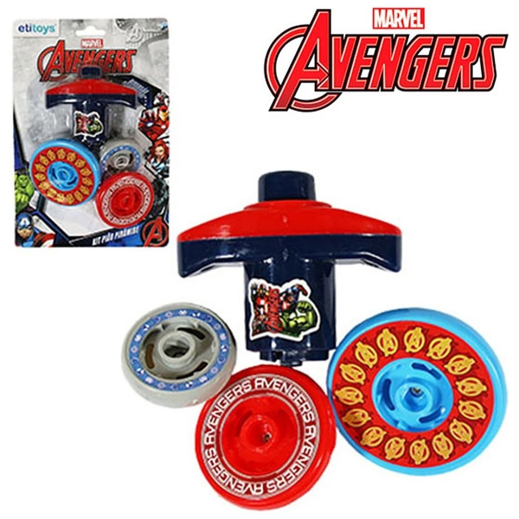 Kit Pião 7 Peças com Luz Avengers - Etitoys - Ifcat ToyStore