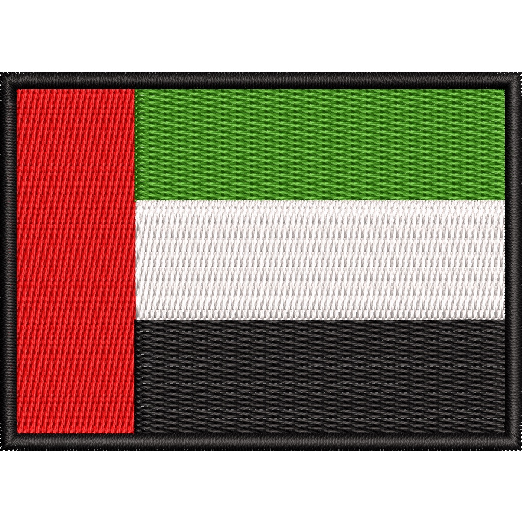 Patch Bordado Bandeira dos Emirados Árabes 7cmx5cm - Moto Clube