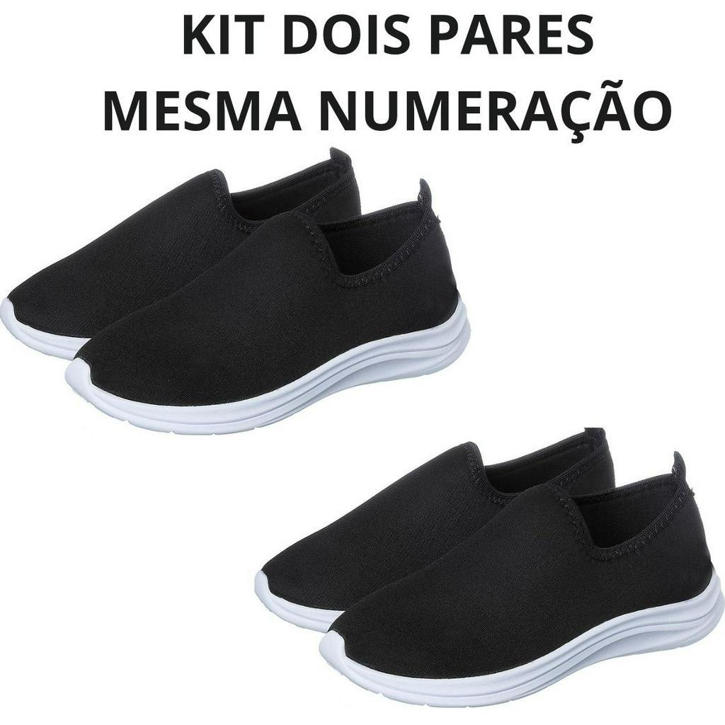 Kit de 02 pares tênis Feminino Calce Facil Meia Barato Macio *mesma numeração os dois pares*
