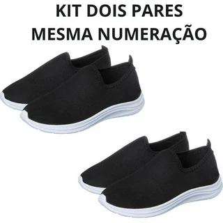 Kit de 02 pares tênis Feminino Calce Facil Meia Barato Macio *mesma numeração os dois pares* em Oferta na Shopee