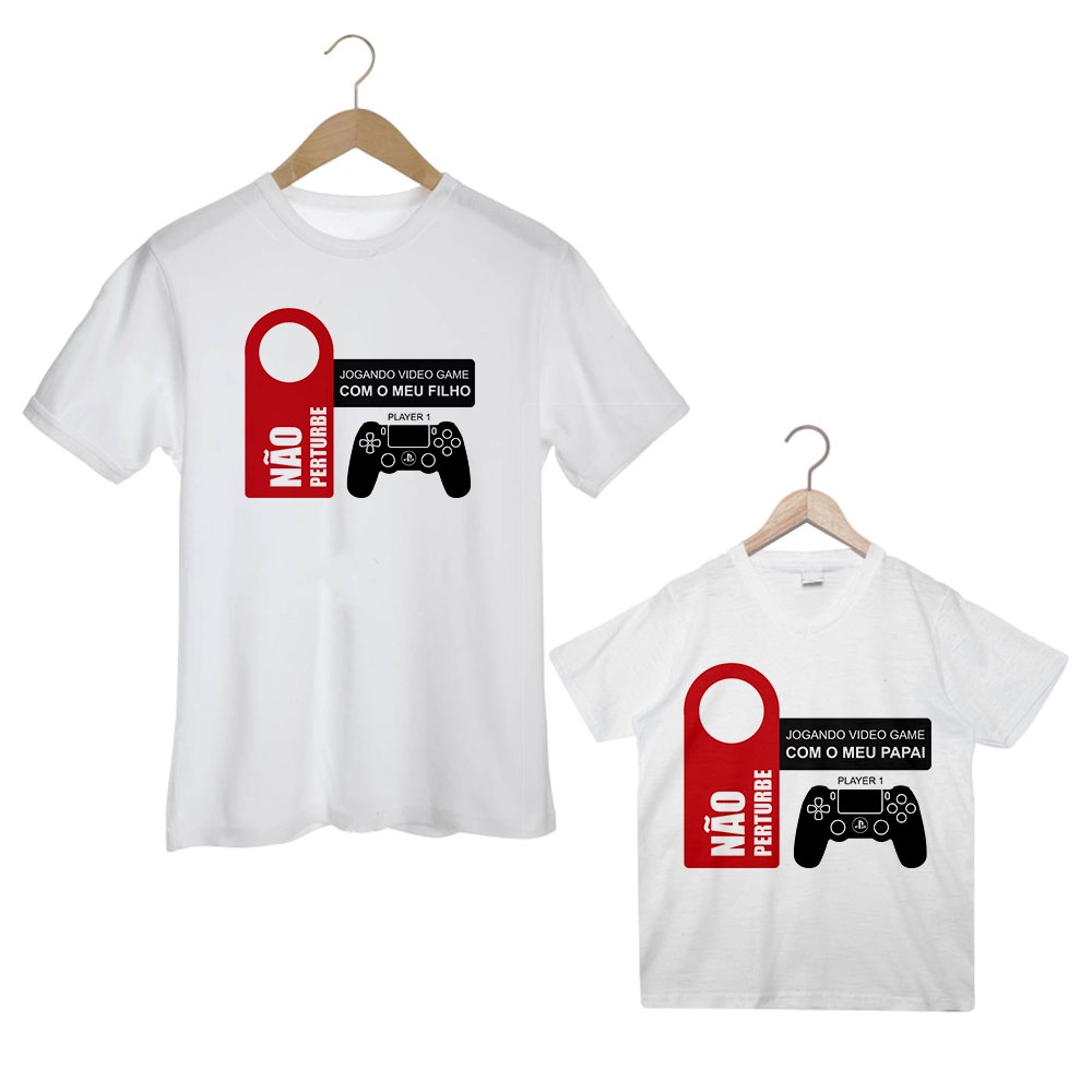 Dia dos Pais Jogando Video Game Pai e FIlho Camisas | Shopee Brasil