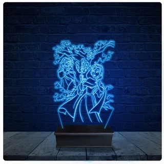 Luminária Led Acrilico Abajur - Disney A bela e a fera 01