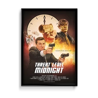 Quadro Decorativo The Office Threat Level Midnight Michael Scott 60x40cm Com Moldura