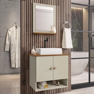 Gabinete Banheiro Deli Torino Bco Torneira Valv Click Black