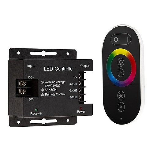 Controle +Controladora Rgb para Fita Led/refletor Touch DC 12-24V Touch ...