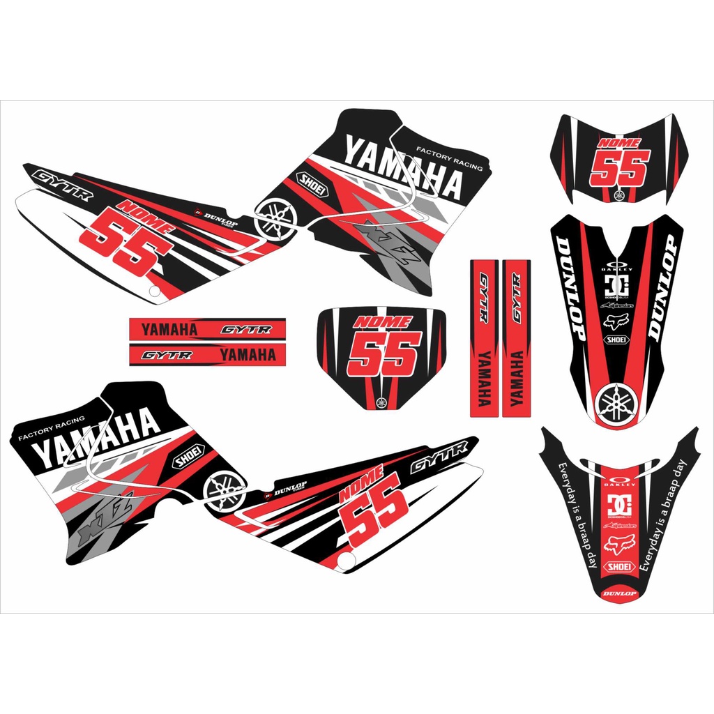 Kit Adesivo Moto Trilha Yamaha Xtz 125 0,20mm Motocross 070