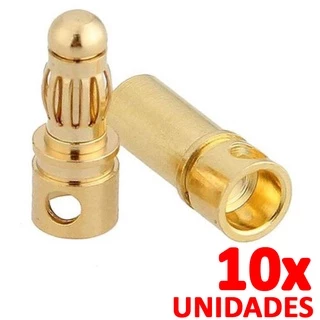 Kit 10 Conectores Banana 3.5mm Bullet P/ Esc e Motores Brushless Brinquedos de Controle Remoto