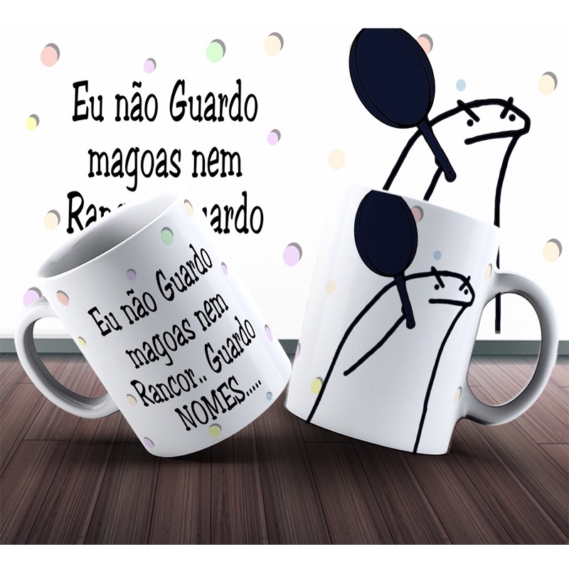 Kit 4 Canecas Meme Flork - Frases Divertidas