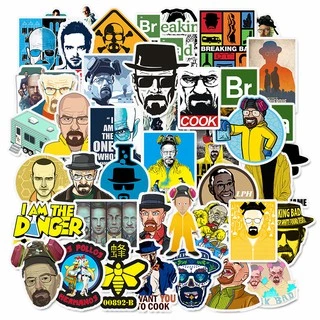 50 PÇS Adesivo de Vinil Impermeável do Breaking Bad Retrô para Skateboarding / Snowboard / Grafite / Notebook