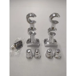 Par de Suportes P/ Varão de Cortina Duplo 19/19 mm Cromado Completo