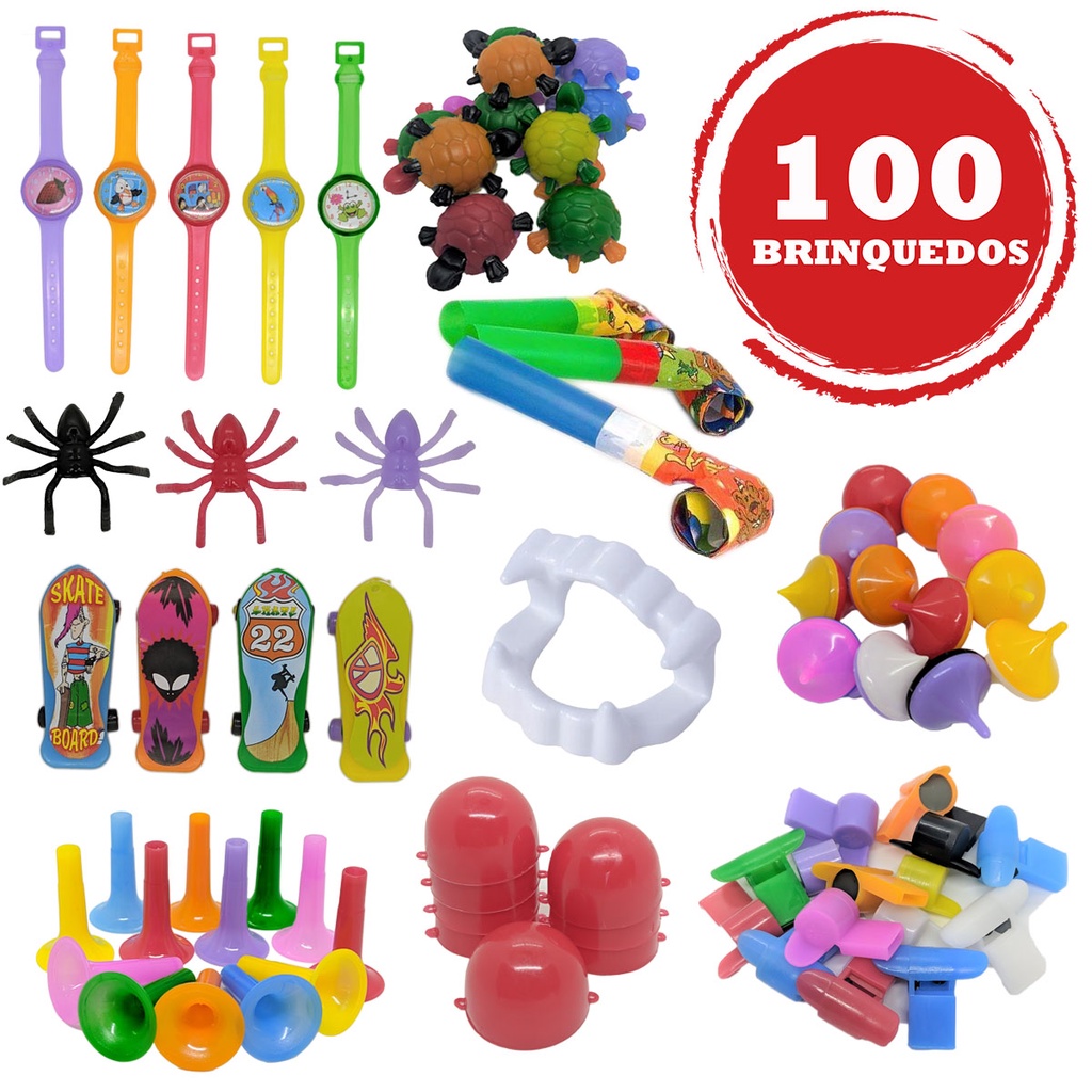 100 Mini Brinquedos Lembrancinha Sacolinha Atacado Infantil | Shopee Brasil