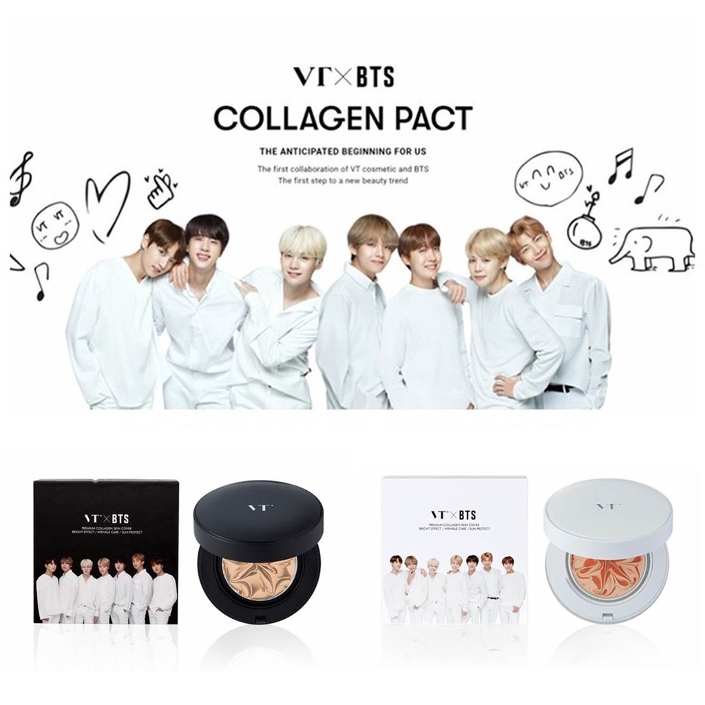 Femmer VT x BTS/Colágeno Pact SPF 50 + PA + + , 11g , # 21 Marfim ...