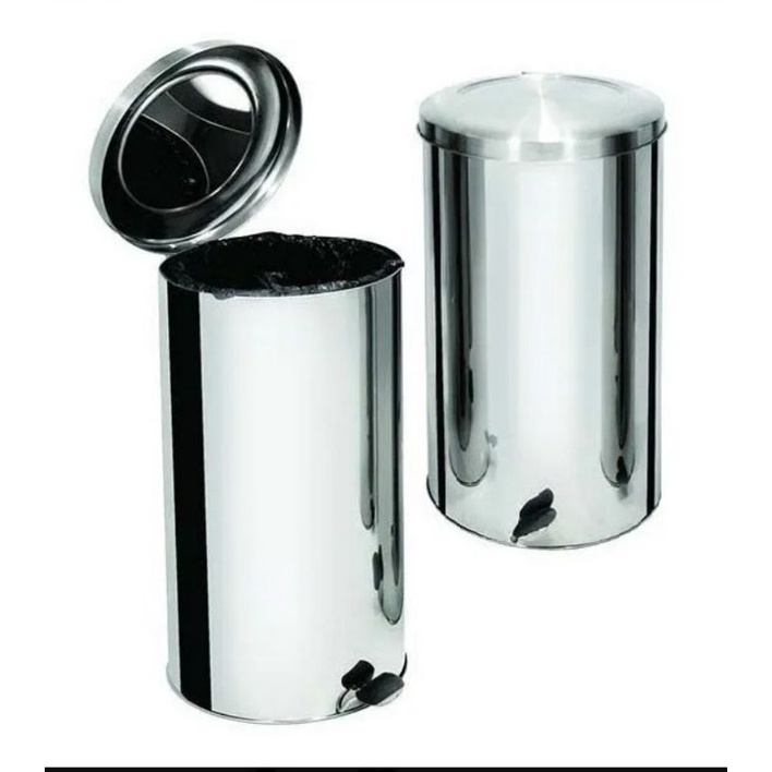 Cesto De Lixo Em Inox 20L Lixeira Com Pedal Alça Promoção | Shopee Brasil
