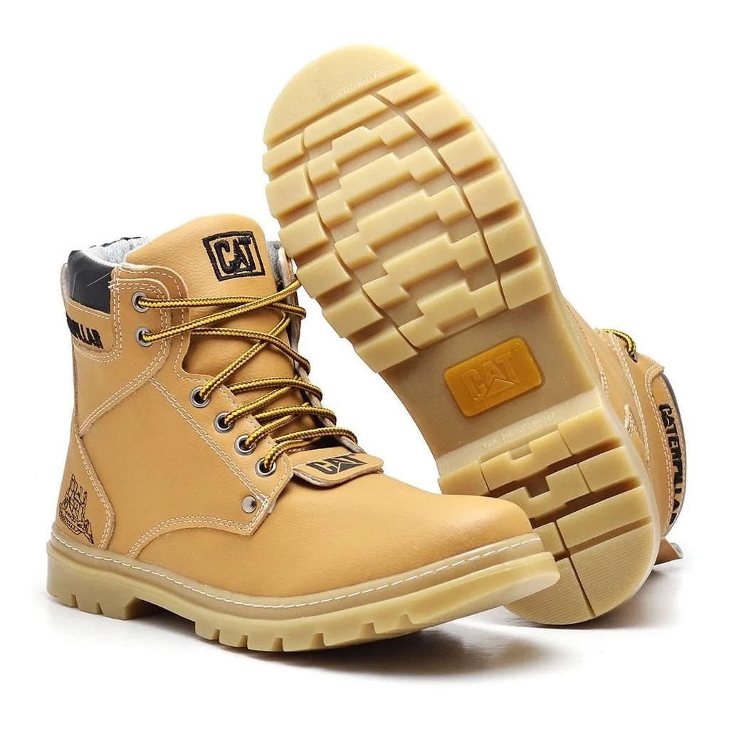 Bota Caterpillar 2190 Creme Nobuck Bico PVC - Caterpillar