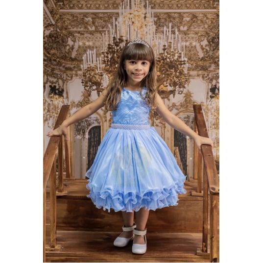 Vestido azul store de festa infantil