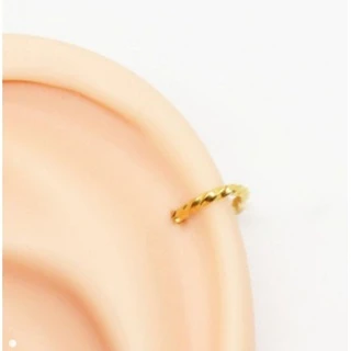 Piercing Segmento Clicker em Aço Cirúrgico Folhado Torcido