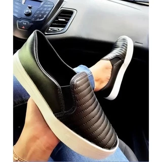 Tênis Slip On Feminino Casual Sapatilha Iate Calce Fácil Confortável Promoção