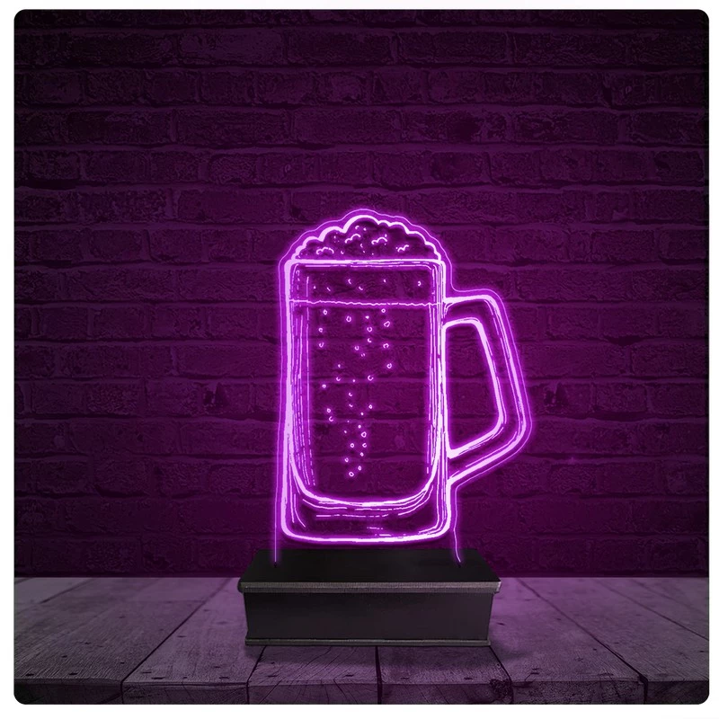 Luminária e Abajur Acrílico Led - Cerveja Chopp Cervejaria