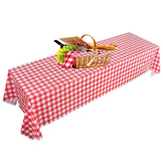 DII Toalha de mesa xadrez 100% algodão, 152 x 213 cm, vermelha