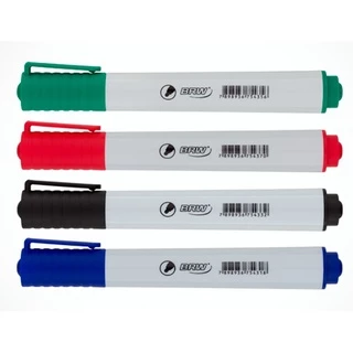 Kit 4 Pincel Caneta P/ Quadro Lousa Branco - Azul - Preto - Vermelho - Verde