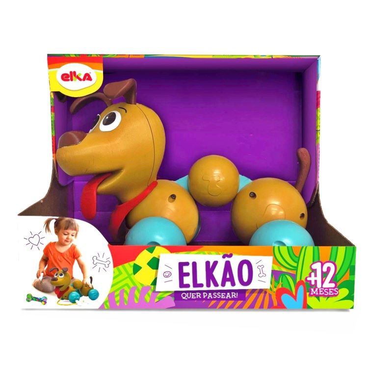 Brinquedo p/ Bebê Cachorro Elkão Quer Passear Elka