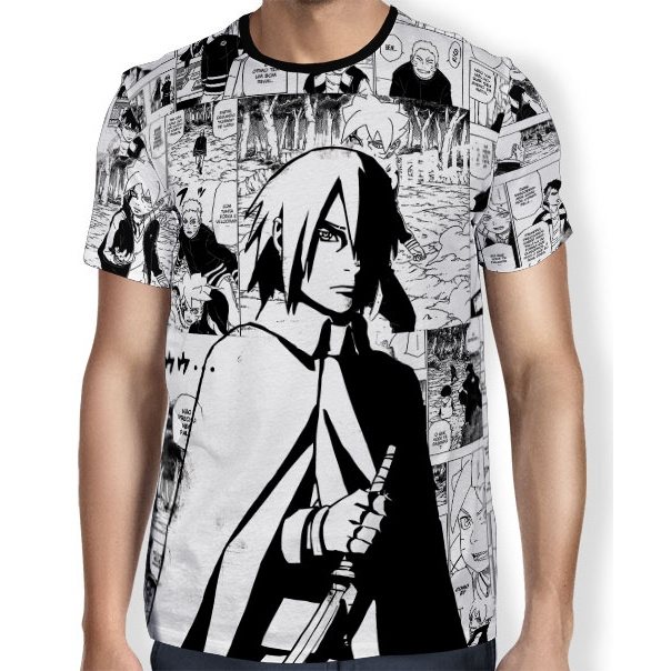 Kit 2 Camiseta Naruto Infantil Menino Sasuke e Boruto Desenho