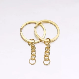argola italiana achatada para chaveiro - dourada - 50 peças