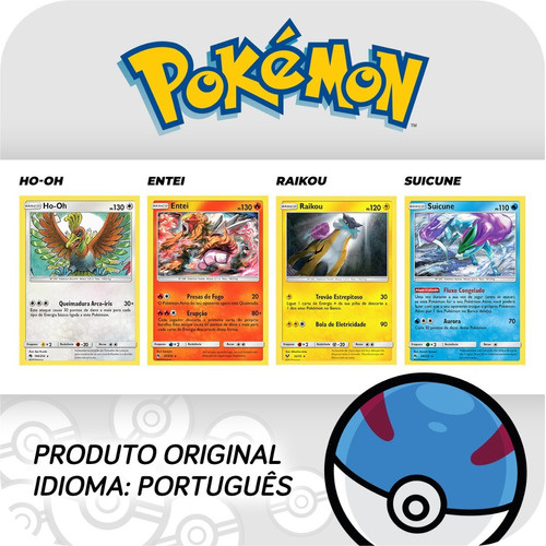 Kit Pokémon Lendário Entei Raikou Suicune Ho-oh Lugia Celebi