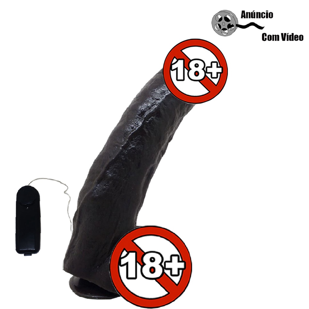 Pênis De Borracha Grosso Dildo Pinto Gigante 25cm x 6,0cm Com Escroto  Ventosa E Vibrador – Sexshop