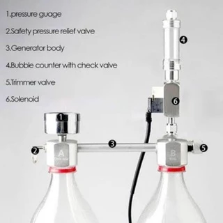 Kit Gerador CO2 Em Alumínio Com Solenóide + Contador de bolhas + Difusor Co2 + Curva U + Drop Checker + Anti retorno