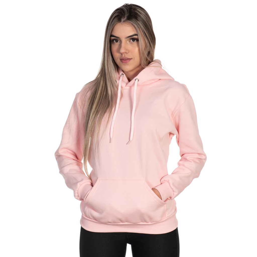 Blusa moletom feminina store rosa