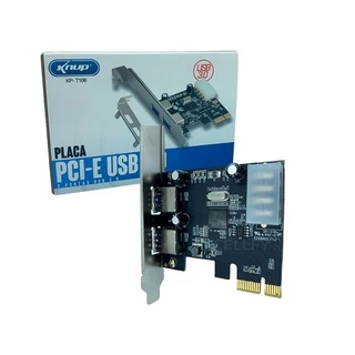 Placa PCI-E USB 3.0 2 Portas USB 3.0 Transferência de Dados 5Gbps