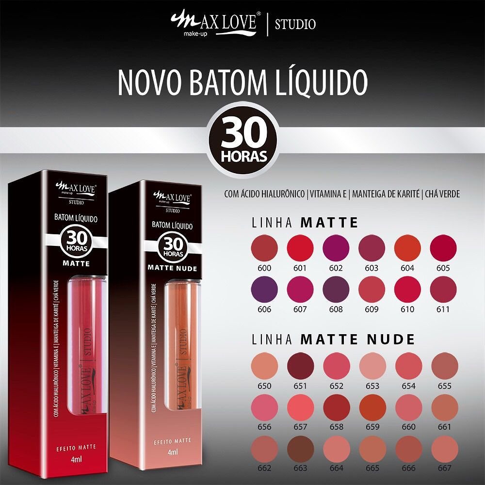 Batom Liquido Matte 30 Horas - Max Love