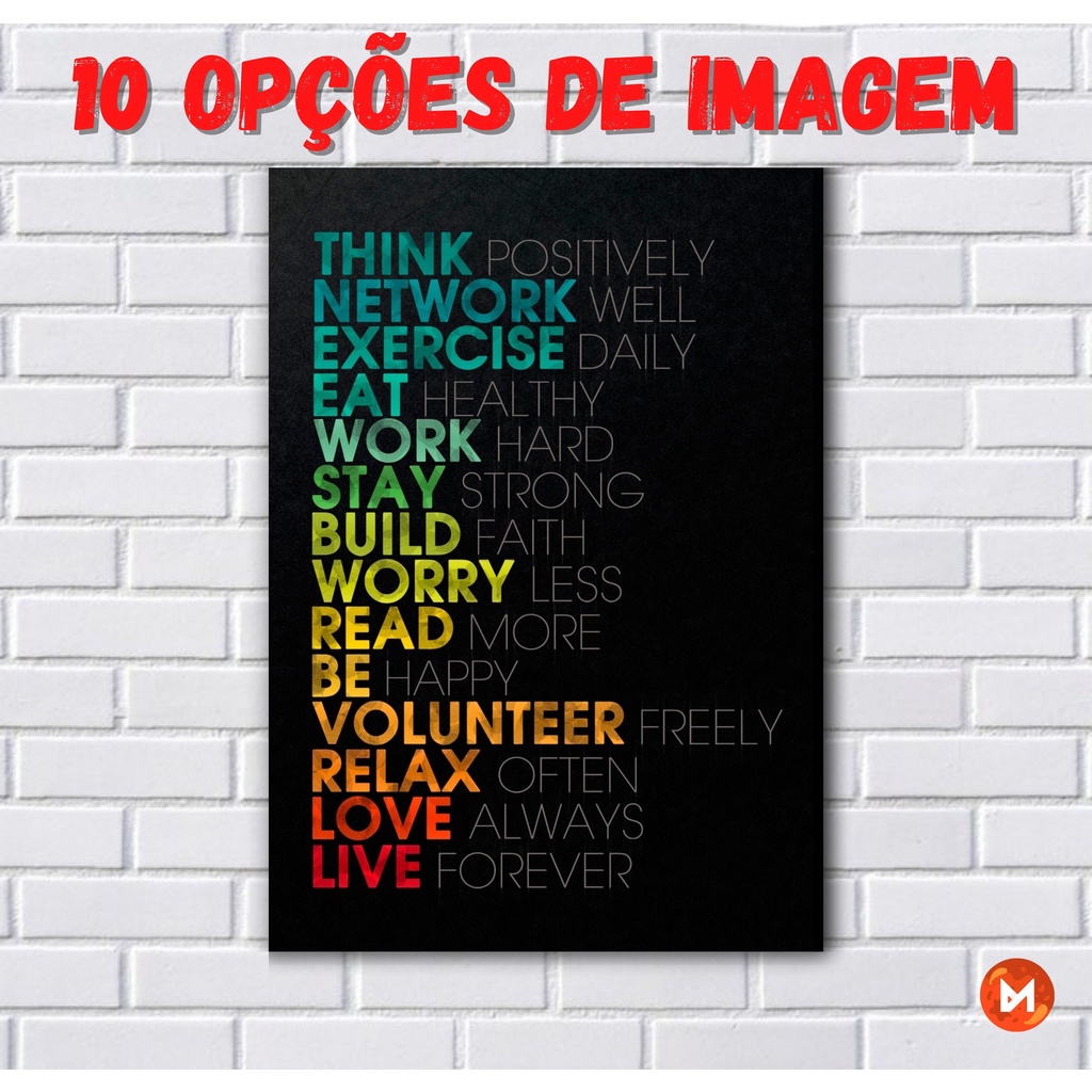 Quadros Decorativos Frases Ingles