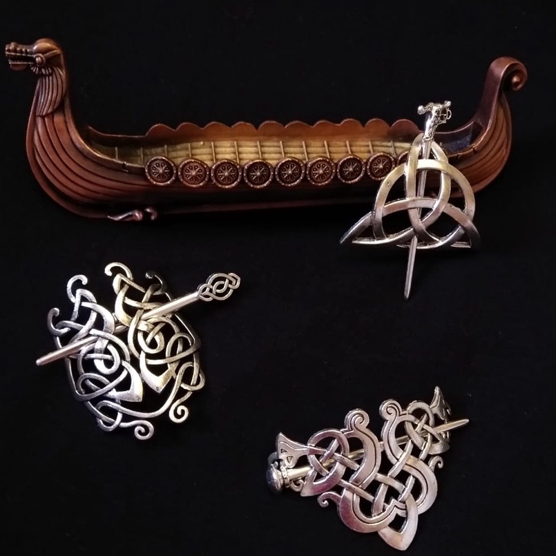 Presilha grampo de cabelo medieval viking celta