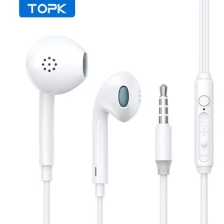 TOPK F20 Fones De Ouvido Intra-Auriculares Com Microfone E Controle De Volume Fone De Ouvido Com Fio Para Samsung Huawei earphones