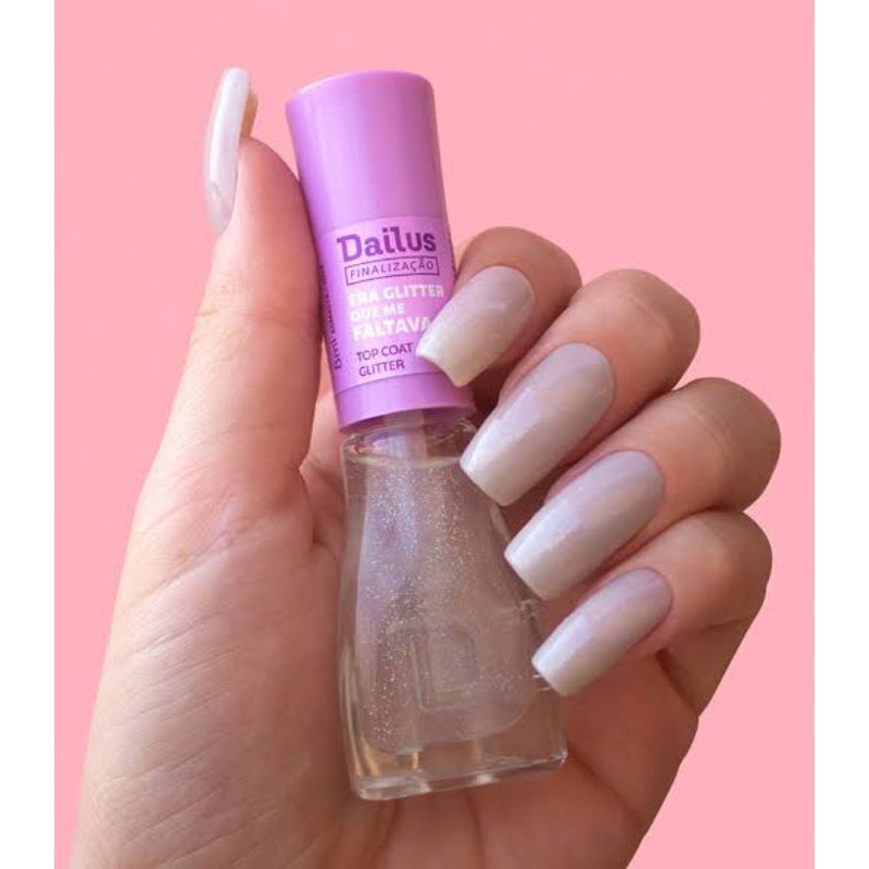 Esmalte Top Coat Gliter Dailus Era Gliter Que Faltava Shopee Brasil