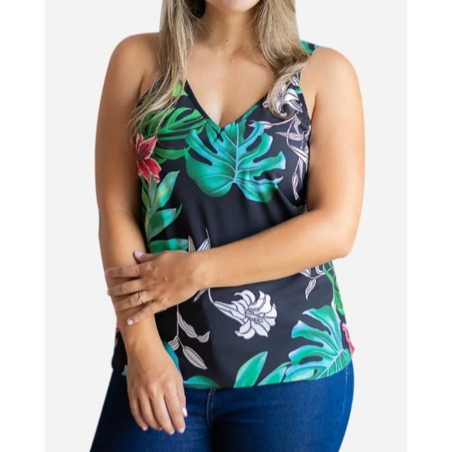 Blusa de best sale alça fina estampada