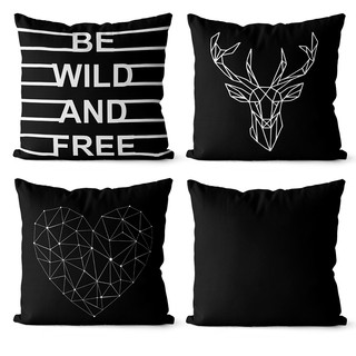 Kit 4 capas de almofadas decorativas moderna
