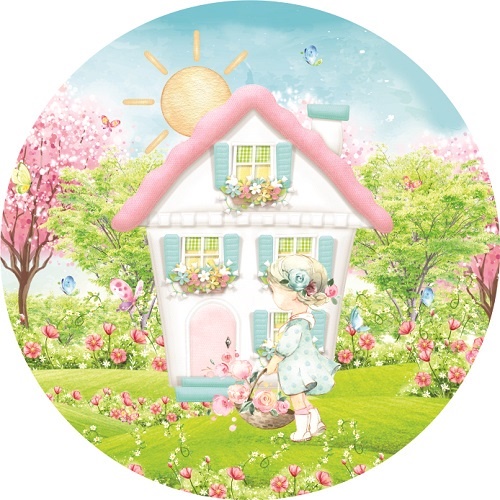 Painel Sublimado Redondo Casa de Boneca 1,50x 1.50 mtr | Shopee Brasil