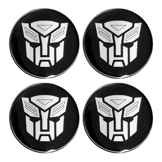Kit Emblema Adesivo Decorativo Para Calota ou Roda Resinado 4 peças 51mm Transformers Autobots