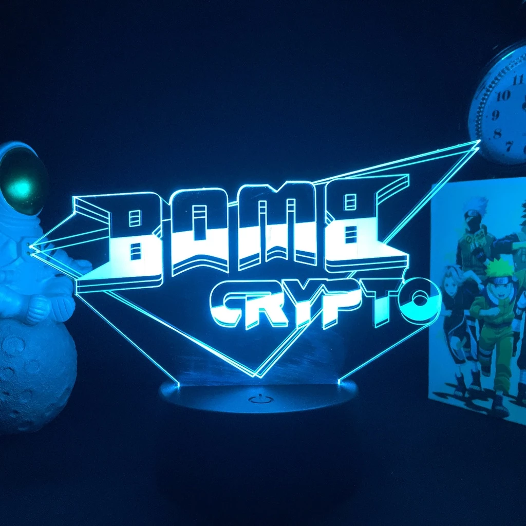 Lâmpada Led Jogo De Aventura Bomba Crypto Logotipo night light Para O Quarto Decoração Presente De Ano Novo 3d