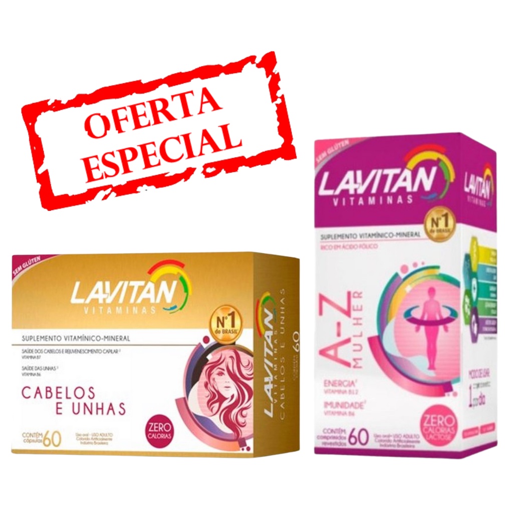 Kit Lavitan Hair Cabelos E Unhas Com Biotina Cimed C Psulas