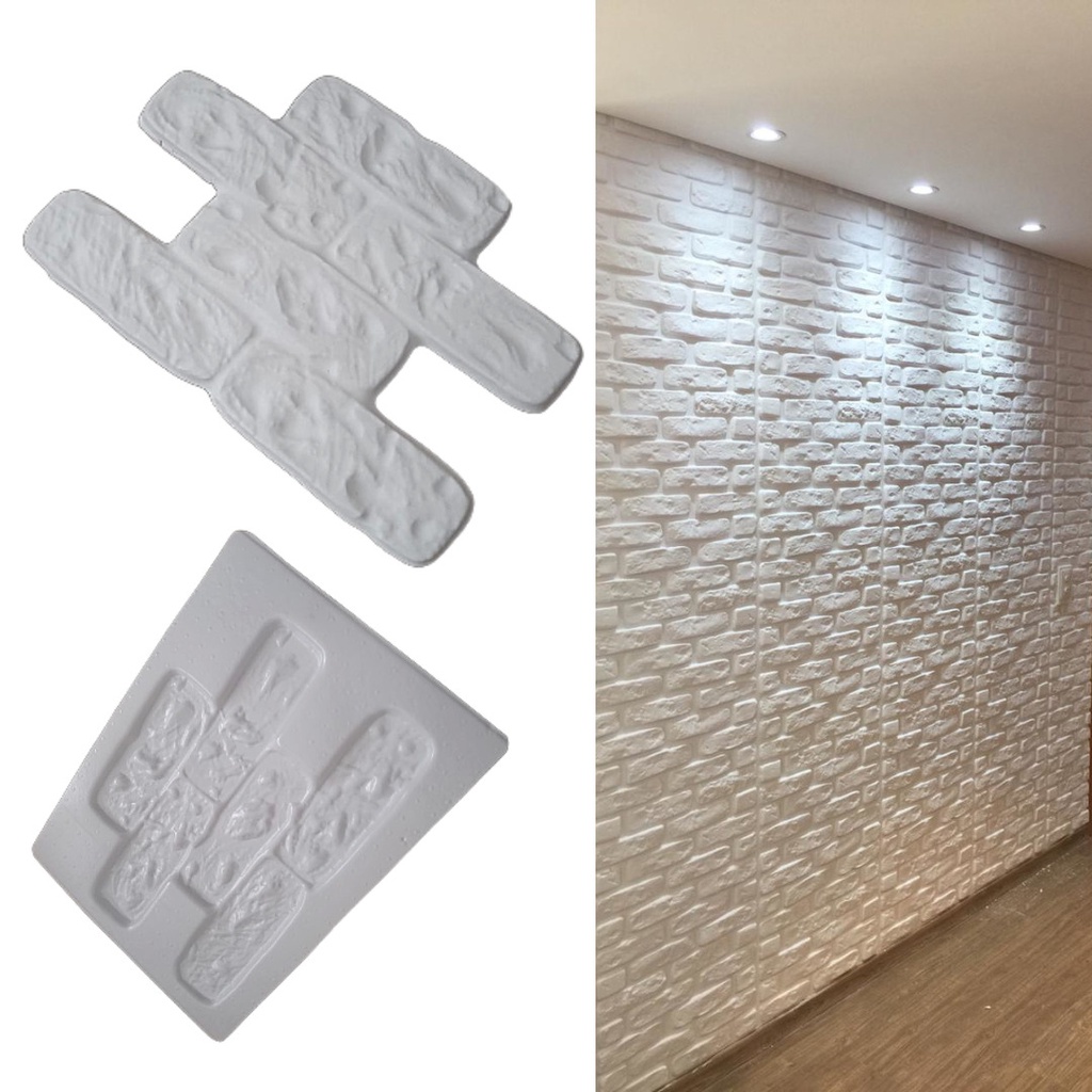KIT 2 Forma de Gesso Tijolinho Rústico Molde de Gesso e Cimento de ...