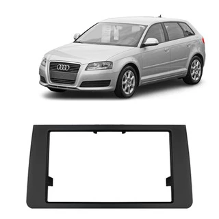 Moldura 2 Din - Audi A3 2007, 2008, 2009, 2010 e 2011 - Preto